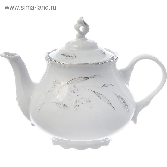 Чайник Constance, декор «Серебряные колосья, отводка платина», 1.2 л