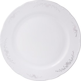 Блюдо мелкое Constance, декор «Серый орнамент, отводка платина» 30 см
