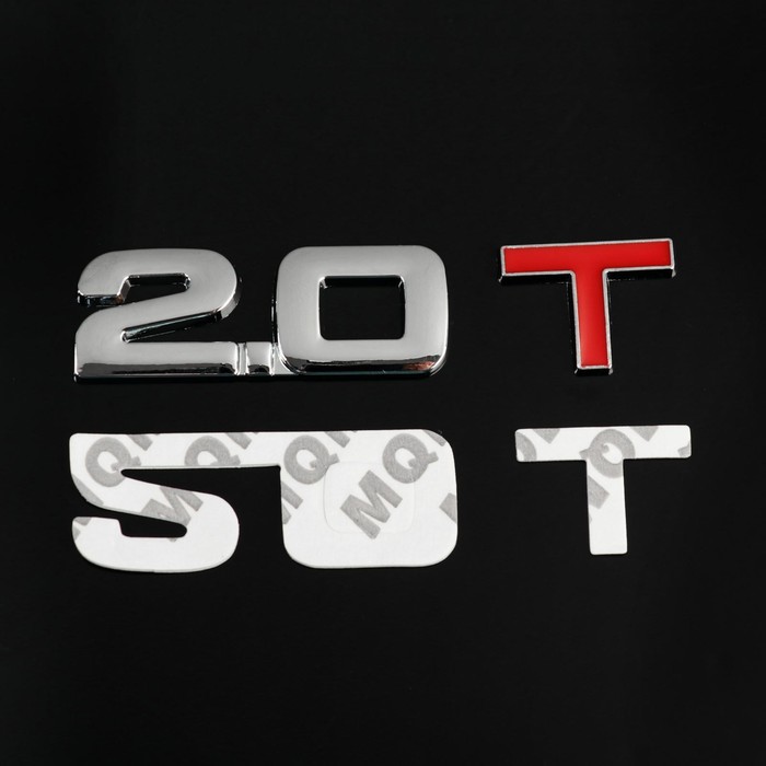 Знак на авто Т 2.0, металлический, самоклеящейся, хром знак на авто т 2 5 металлический самоклеящейся хром