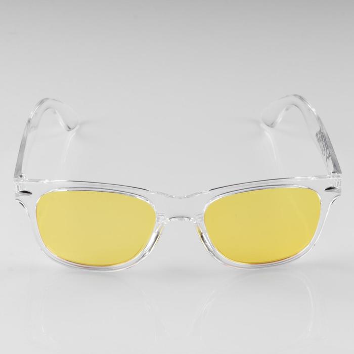 Очки солнцезащитные "OneSun", uv 400, 14,5 х 14.5 х 5 см, линза 4.5 х 5 х 5 см, жёлтые