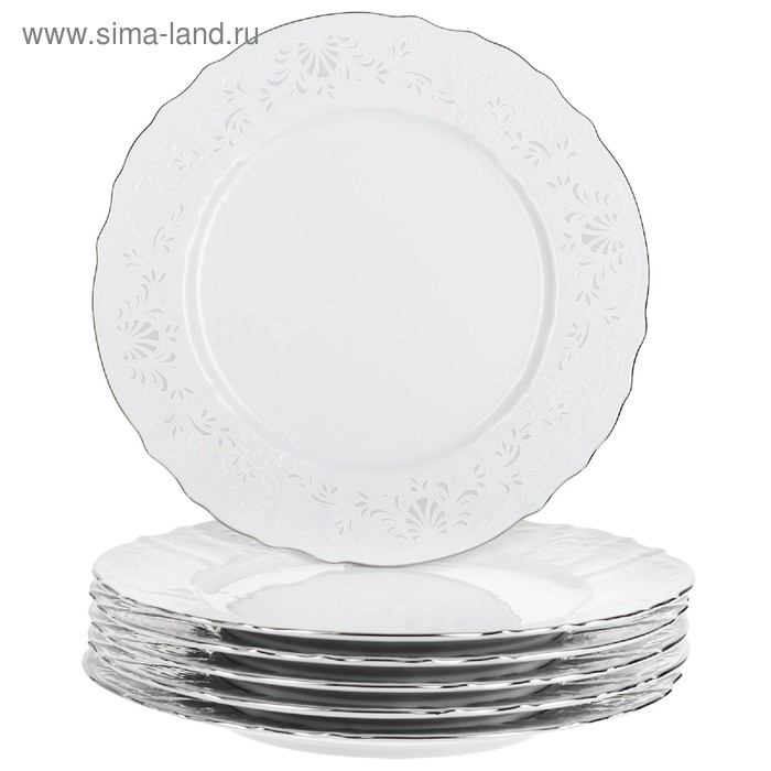 Тарелка мелкая Bernadotte, декор «Деколь, отводка платина», 27 см тарелка десертная bernadotte декор деколь отводка платина 19 см