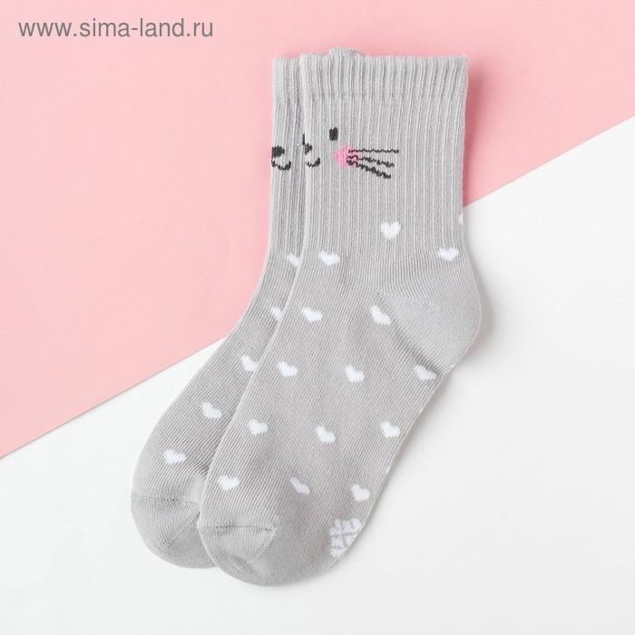 Носки детские KAFTAN «Зайчик», размер 14-16, цвет серый носки детские kaftan кошка размер 14 16 цвет серый