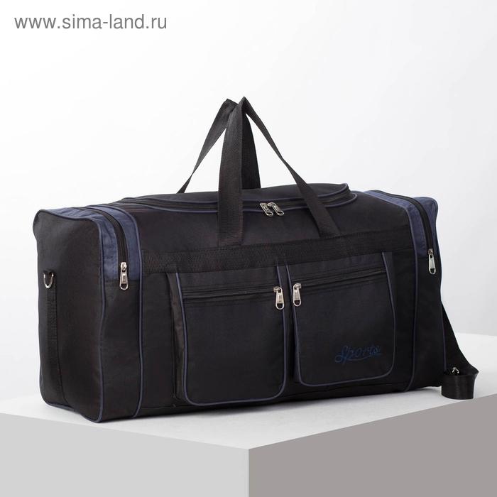 фото Сумка спортивная, 3 отдела на молниях, 2 наружных кармана, длинный ремень, цвет чёрный/красный