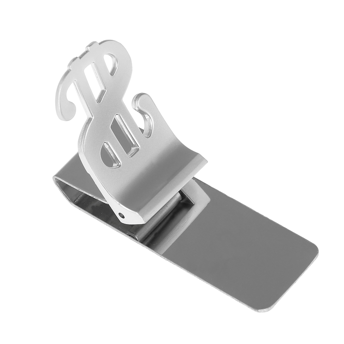 Зажим для денег металл Доллар серебристый