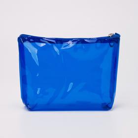 

Косметичка ПВХ, отдел на молнии, цвет синий