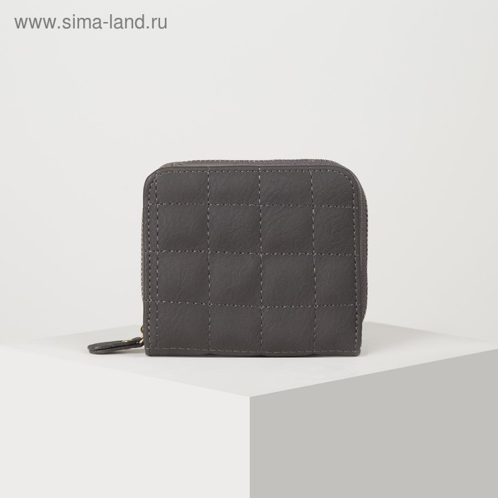 Кошелёк женский, отдел на молнии, цвет серый