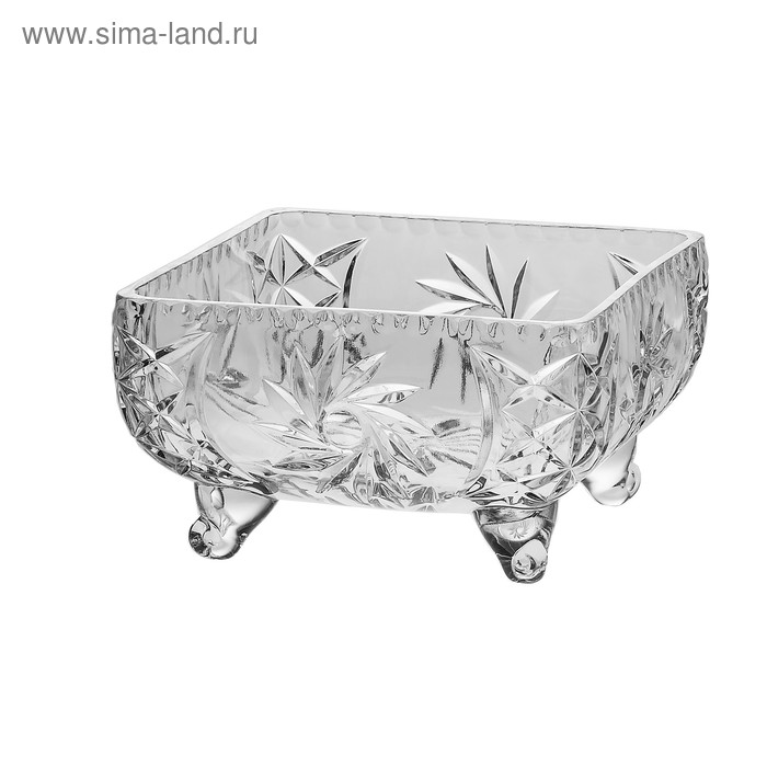 Салатник квадратный на ножках 24.5 см