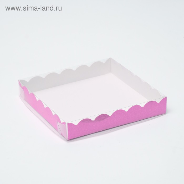 

Коробочка для печенья с PVC крышкой, сиреневая, 18 х 18 х 3 см
