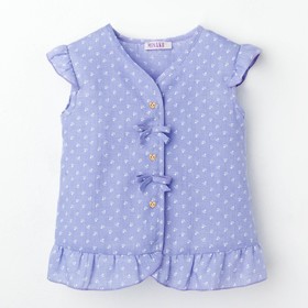 Блузка с короткими рукавами для девочки MINAKU, рост 92, цвет фиолетовый/белый Ош