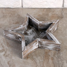 

Кашпо деревянное 27×27×4.5 см "Звезда", брашированный