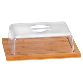 Колпак для хлеба/сыра 25×20×8 см, прямоугольная бамбук/пластик