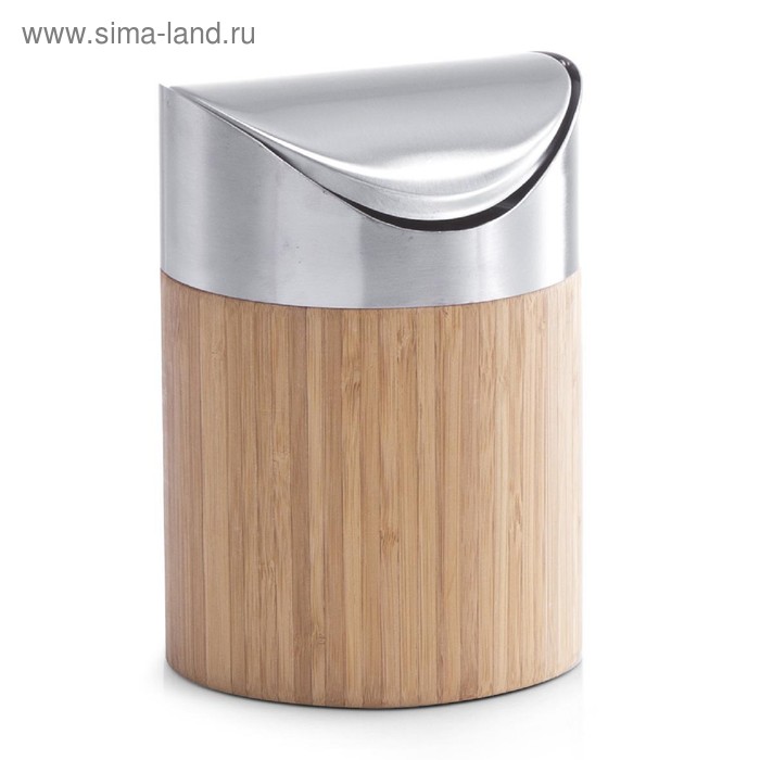 Контейнер настольный для мусора 12×17 см, бамбук, металл