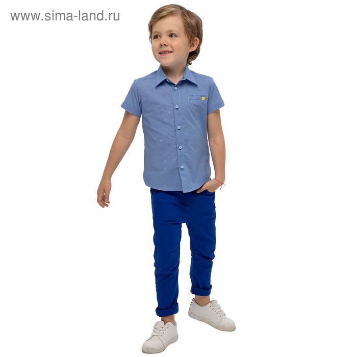 Верхняя сорочка для мальчиков, рост 86 см, цвет голубой