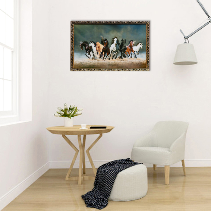 Картина "Табун лошадей"  66х106см