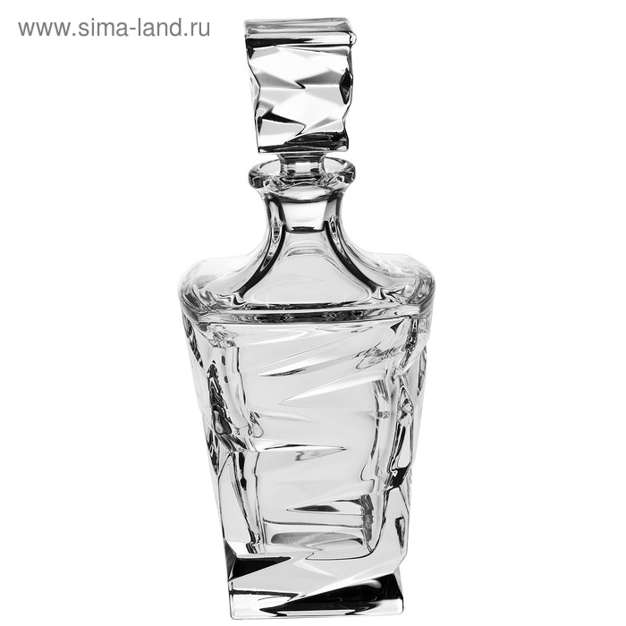 Штоф для виски, водки, коньяка Zig Zag, 750 мл набор для виски crystal bohemia zig zag штоф 750 мл и 2 стакана 300 мл