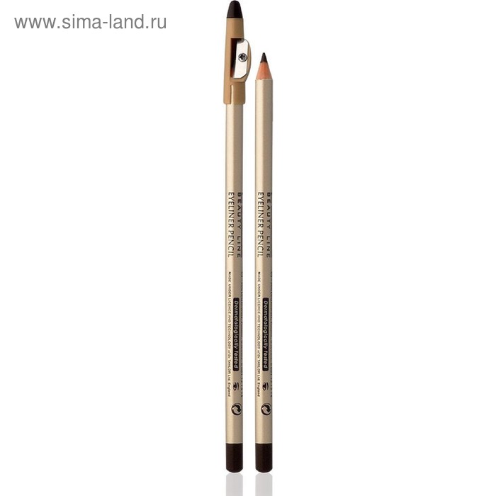 фото Карандаш для глаз eveline eyeliner pencil, с точилкой, тон коричневый