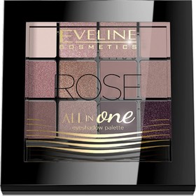 Тени для век Eveline All In One № 02 rose, 12 оттенков