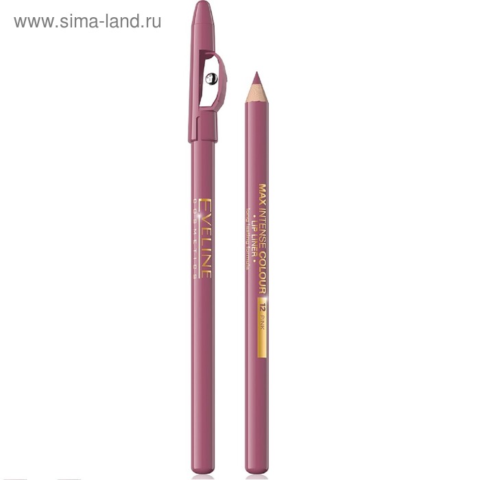 Карандаш для губ Eveline Max Intense Colour, тон 12 pink eveline карандаш для губ eveline max intense colour тон 27 bahama rose