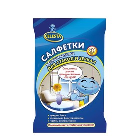

Влажные салфетки для стекол и зеркал Celesta, 20 шт.