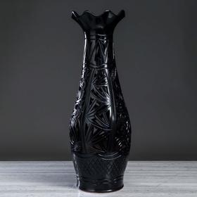 

Ваза напольная "Элегия", резка, чёрная, 70 см, керамика
