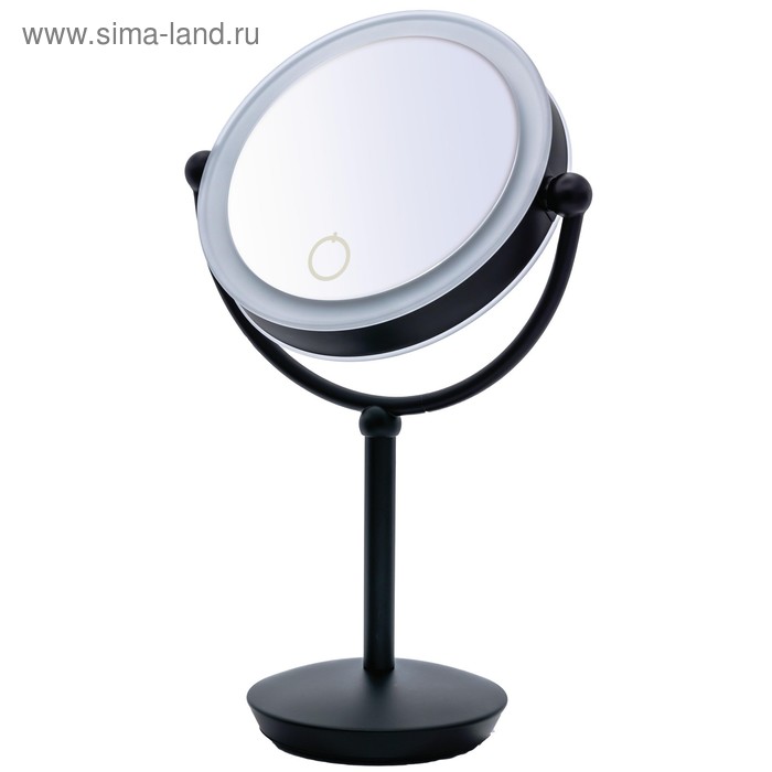 Зеркало косметическое настольное Moana RIDDER, LED, сенсор, цвет чёрный, 1х/5х-увеличение зеркало с подсветкой ridder moana чёрный 1 шт