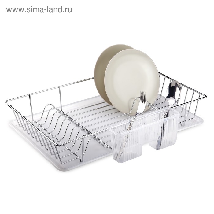 Сушилка для посуды и приборов, с поддоном, цвет хром, KB003 сушилка для посуды tekno tel kb003 хром