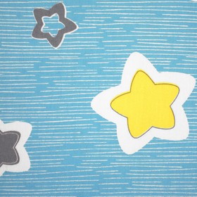 

Постельное бельё 1,5 сп Samy «Звёздочки» цвет бирюзовый, 147х210, 150х210, 70х70 - 2шт бязь 125г/м