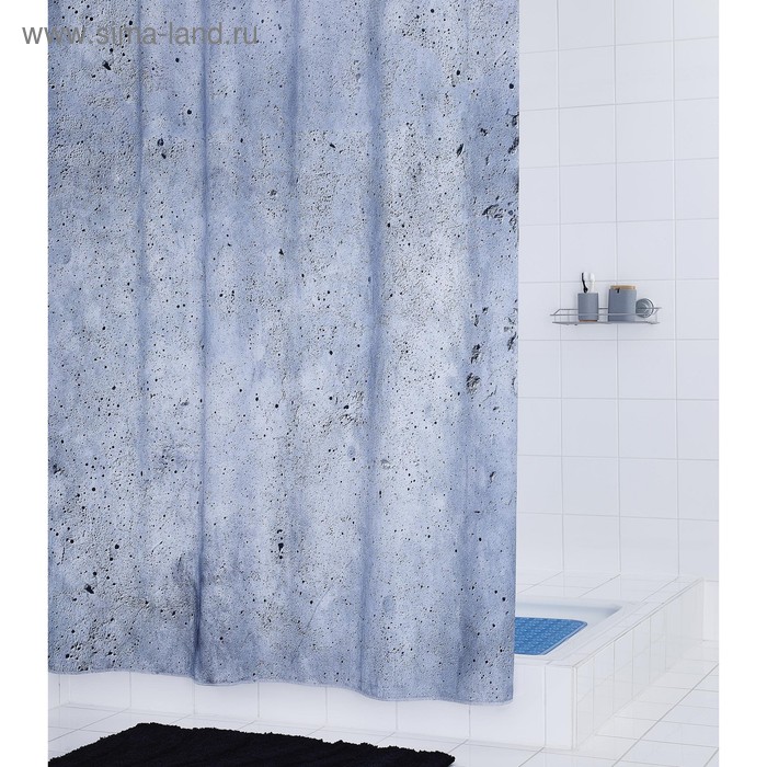 фото Штора для ванных комнат cement, цвет серый, 180х200 см ridder