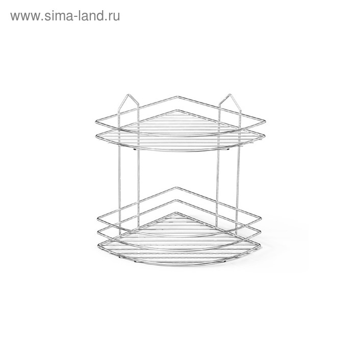 

Полка в ванную угловая, 2 яруса, размер 24х24х30 см, цвет хром