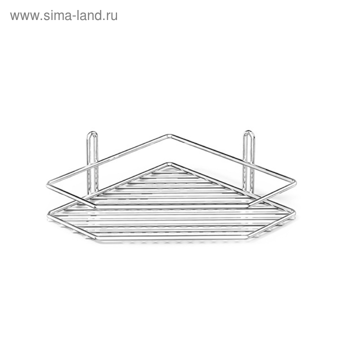 Угловая полка в ванную, размер 20х20х7 см, цвет хром