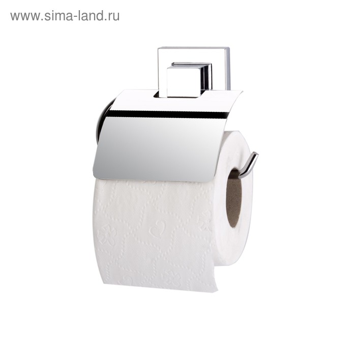 Держатель туалетной бумаги с крышкой, самоклеящийся, цвет хром, EF238 цена и фото
