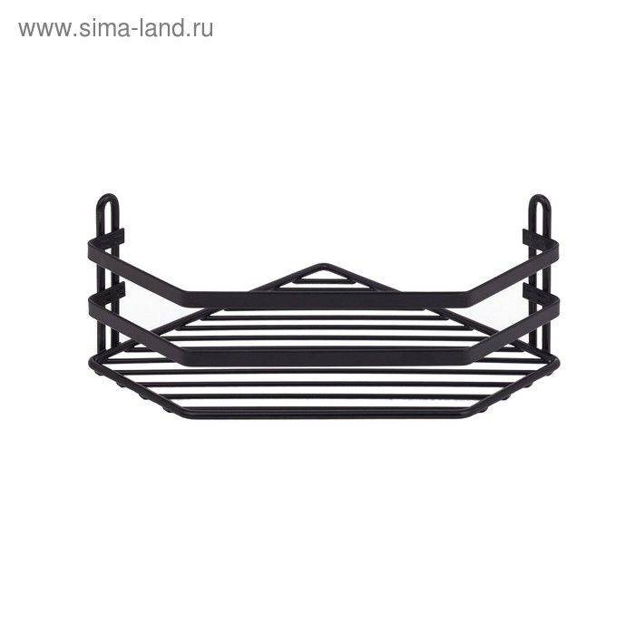 Угловая полка в ванную размер 20х20х10 см цвет чёрный матовый 1760₽