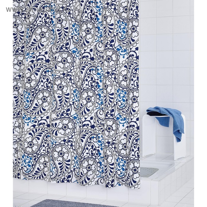 фото Штора для ванных комнат oriental, цвет синий/голубой, 180х200 см ridder