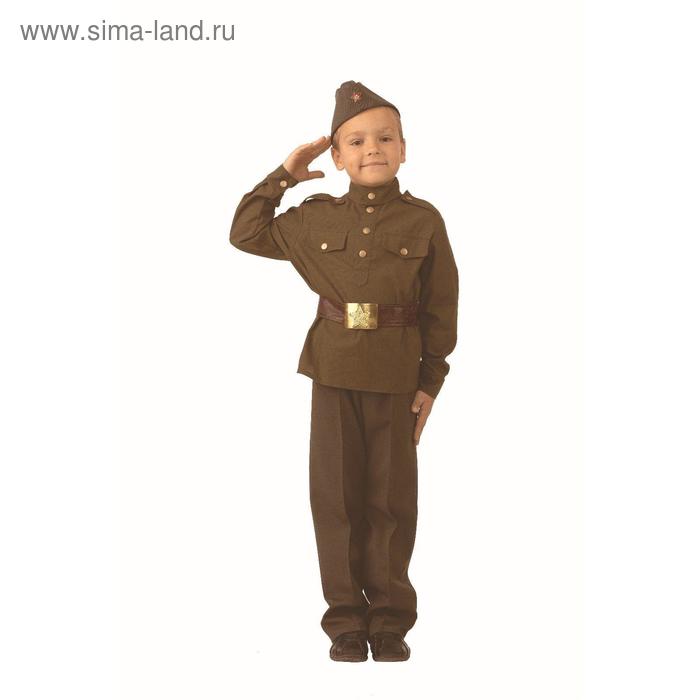 фото Карнавальный костюм «солдат», сорочка, брюки, головной убор, ремень, р. 28, рост 110 см батик