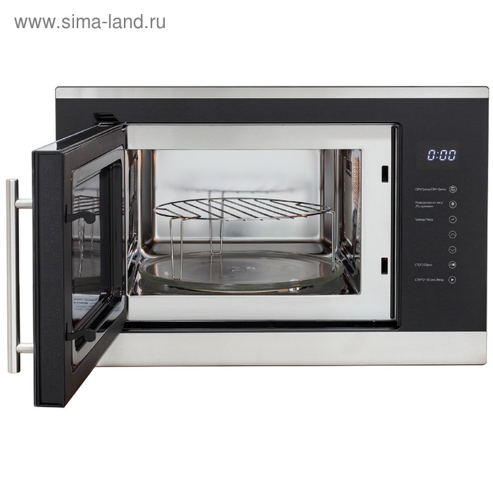 фото Встраиваемая микроволновая печь krona riflesso 60 bl, 900 вт, 25 л, чёрно-серебристая