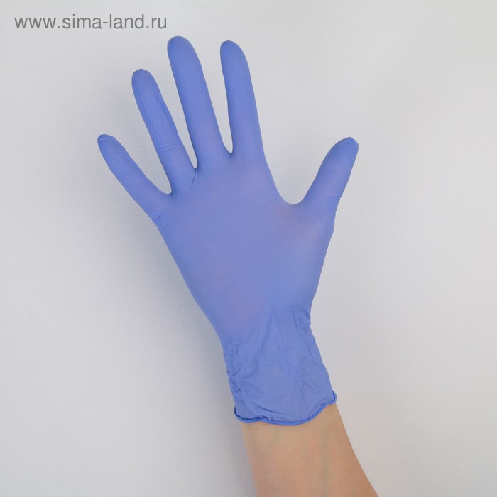 Перчатки нитриловые, текстурированные на пальцах A.D.M. «Стандарт», размер S, 100 шт/уп, 7г, цвет фиолетовый