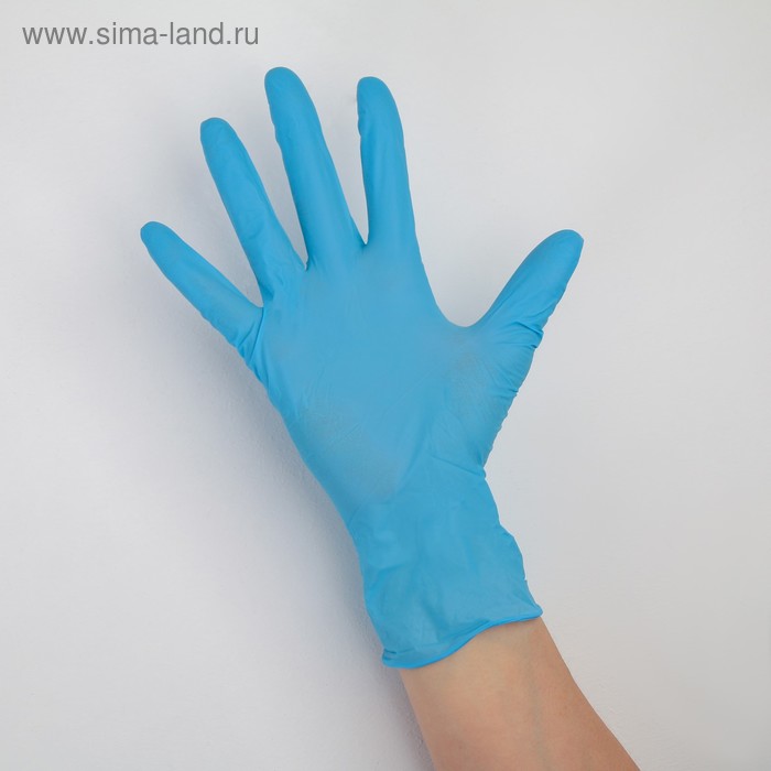Перчатки нитриловые, текстурированные на пальцах A.D.M. «Усиленные», размер M, 100 шт/уп, 9 г