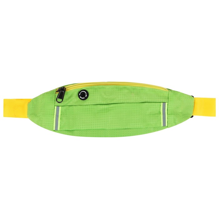 Сумка спортивная на пояс 29 × 10 см, 2 отделения, цвет зелёный