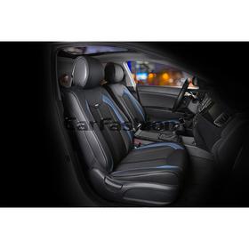 

Накидки Urban, 3D, твид - экокожа, набор 2 шт, черный/синий