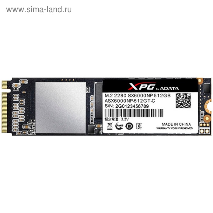 

Накопитель SSD A-Data XPG SX6000 Lite M.2 2280 ASX6000LNP-512GT-C, 512Гб, PCI-E x4