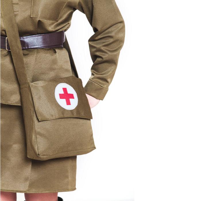 фото Костюм военного «санитарочка», пилотка, гимнастёрка, ремень, юбка, сумка, р. 40-42 страна карнавалия