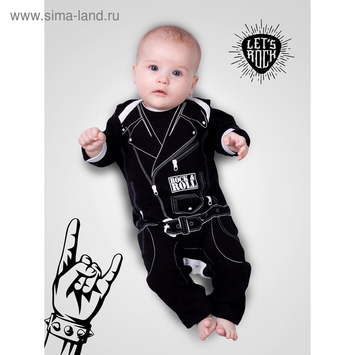 фото Полукомбинезон детский rock baby, рост 56 см amarobaby