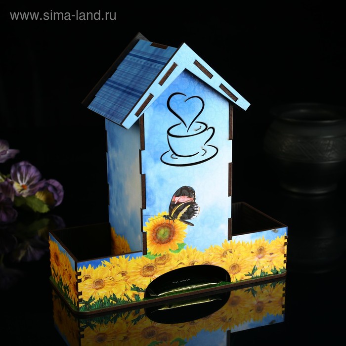 Чайный домик с отсеками для хранения Желтые цветы