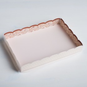 Коробка для кондитерских изделий с PVC-крышкой Tasty, 22 × 15 × 3 см Ош