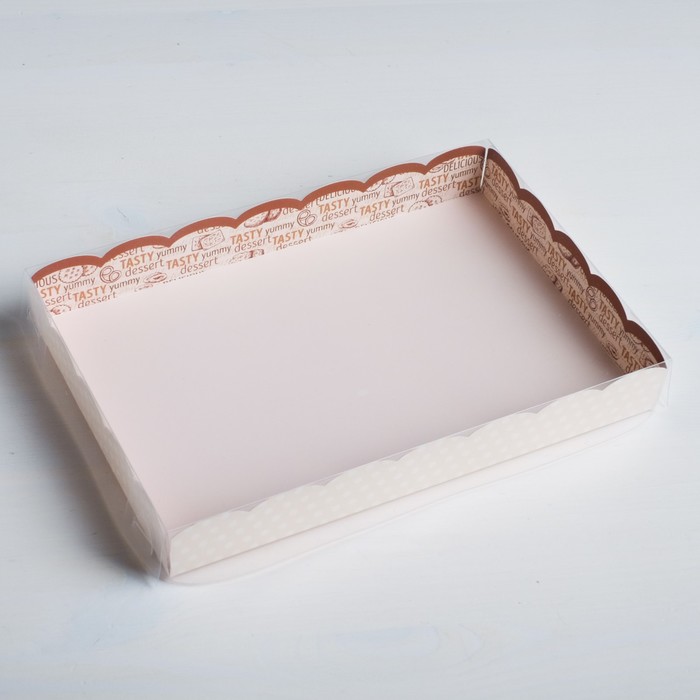 Коробка для кондитерских изделий с PVC-крышкой Tasty, 22 × 15 × 3 см