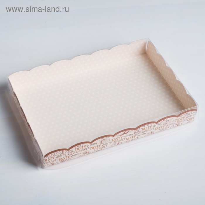 

Коробка для кондитерских изделий с PVC-крышкой Tasty, 22 × 15 × 3 см