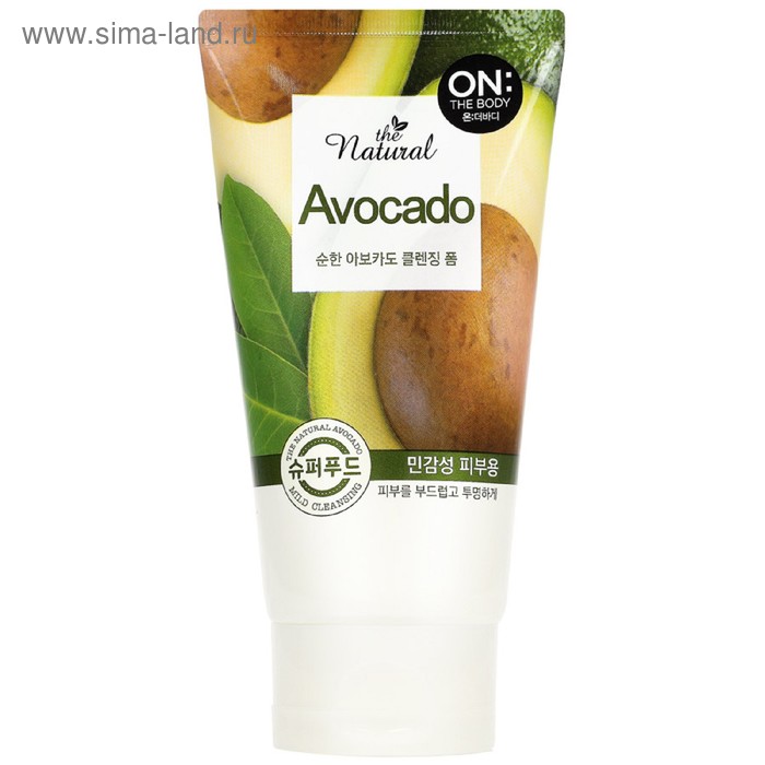Пенка для умывания On the body Natural Avocado, с маслом авокадо и фруктовыми экстрактами, 120 мл пенка для умывания для сухой кожи on the body avocado 120 г
