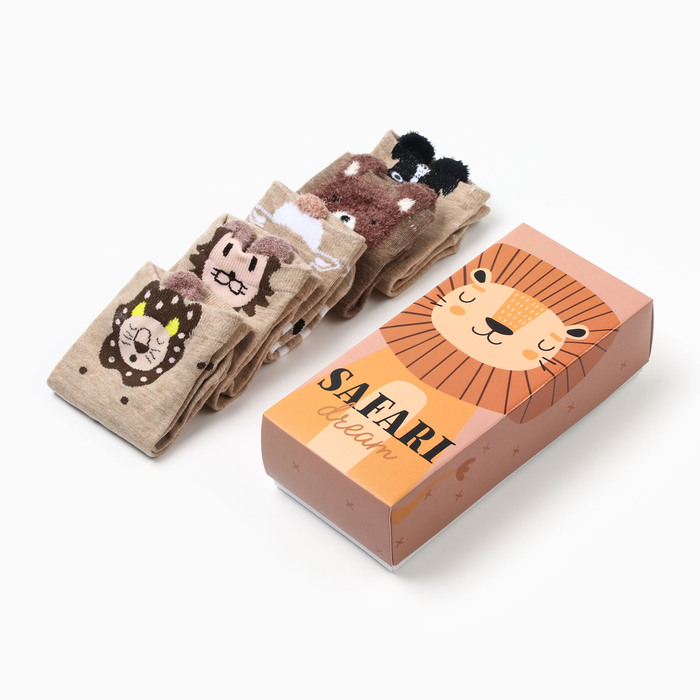 

Набор носков "Safari dream" 5 пар, 22-24 см, хлопок