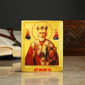 

Икона «Николай Чудотворец», 9х11х2.6 см, липа