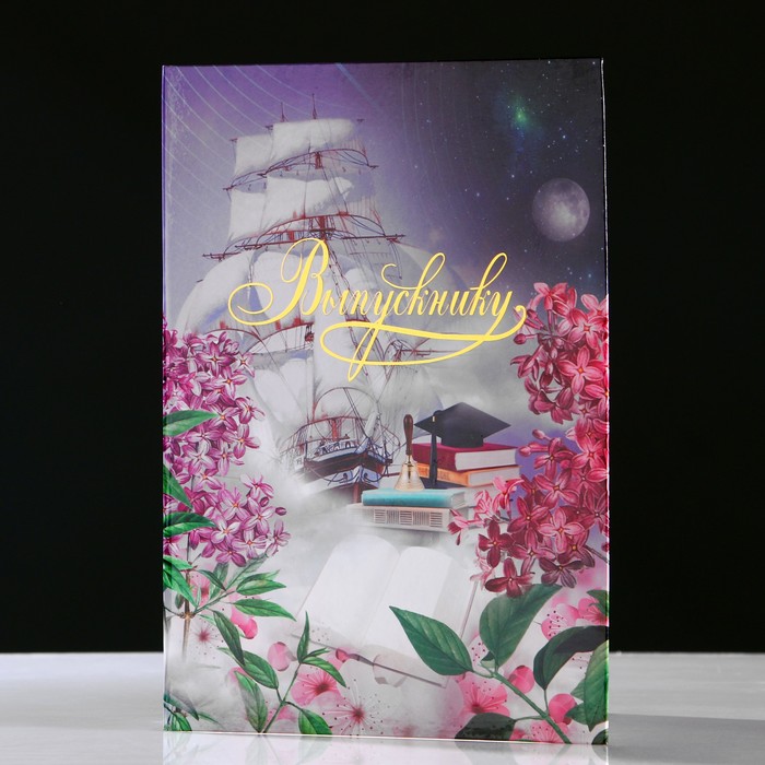Папка адресная "Выпускнику" тиснение, космос, А4